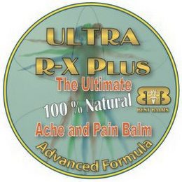 ULTRA R-X PLUS THE ULTIMATE 100% NATURAL ACHE AND PAIN BALM ADVANCED FORMULA BB BEST BALMS logo