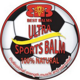 ULTRA SPORTS BALM BB BEST BALMS 100% NATURAL PROFESSIONAL STRENGTH MUSCLE AND PAIN RELIEF logo