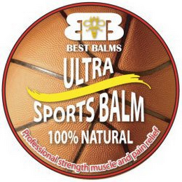 ULTRA SPORTS BALM BB BEST BALMS 100% NATURAL PROFESSIONAL STRENGTH MUSCLE AND PAIN RELIEF logo