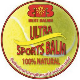 ULTRA SPORTS BALM BB BEST BALMS 100% NATURAL PROFESSIONAL STRENGTH MUSCLE AND PAIN RELIEF logo