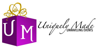 UM, UNIQUELY MADE, UNRAVELING EVENTS logo