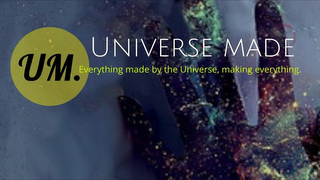 UM. UNIVERSE MADE EVERTHING MADE BY THE UNIVERSE, MAKING EVERYTHING. logo
