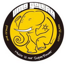 UMA GALERA ONE CROWD WORLD MUSIC MUSIC IS OUR SUPERPOWER logo