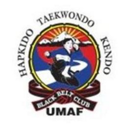 UMAF HAPKIDO TAEKWONDO KENDO BLACK BELT CLUB logo