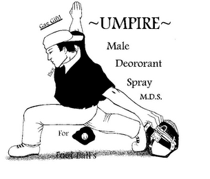 ~UMPIRE~ MALE DEODORANT SPRAY M.D.S. FOR FOUL BALLS GAG GIFT! PHEW logo