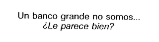 UN BANCO GRANDE NO SOMOS... LE PARECE BIEN? logo
