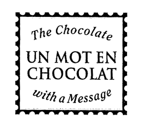 UN MOT EN CHOCOLAT THE CHOCOLATE WITH A MESSAGE logo