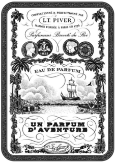 UN PARFUM D'AVENTURE CONFECTIONNÉ & PERFECTIONNÉ PAR L.T. PIVER MAISON FONDÉE À PARIS EN 1774 PARFUMEUR BREVETé DU ROI EAU DE PARFUM logo