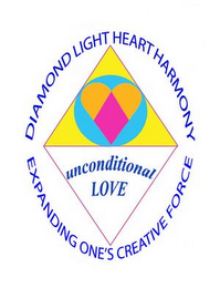 UNCONDITIONAL LOVE DIAMOND LIGHT HEART HARMONY EXPANDING ONE'S CREATIVE FORCE logo