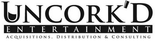 UNCORK'D E N T E R T A I N M E N T ACQUISITIONS, DISTRIBUTION & CONSULTING logo
