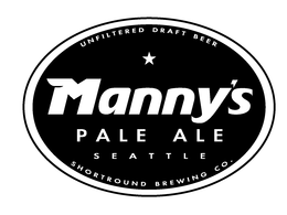 UNFILTERED DRAFT BEER MANNY'S PALE ALE SEATTLE SHORTROUND BREWING CO. logo