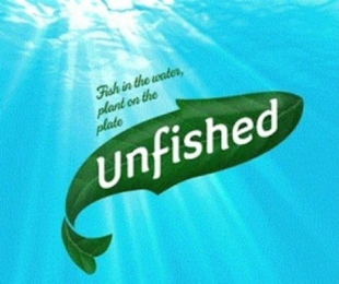 UNFISHED FISH IN THE WATER, PLANT ON THE PLATE logo
