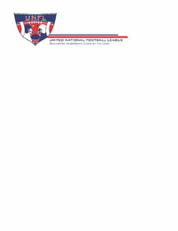 UNFL UNITED NATIONAL FOOTBALL LEAGUE DEVELOPING TOMORROW'S STARS OF THE GAME logo