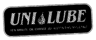 UNI-LUBE TEN MINUTE OIL CHANGE WE KEEP YOUR CAR GOING logo
