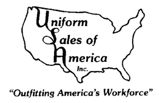 UNIFORM SALES OF AMERICA INC. "OUTFITTING AMERICA'S WORKFORCE" logo