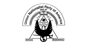 UNION NATIONALIST PARTY OF AMERICA SEAL OF KOG POLITICAL ETHICS ECONOMICS logo