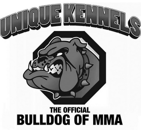 UNIQUE KENNELS THE OFFICIAL BULLDOG OF MMA logo