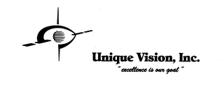 UNIQUE VISION, INC. "EXCELLENCE IS OUR GOAL" logo