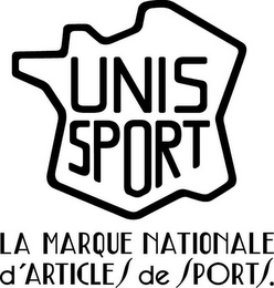 UNIS SPORT LA MARQUE NATIONALE D' ARTICLES DE SPORTS logo