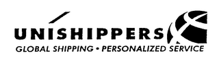 UNISHIPPERS GLOBAL SHIPPING PERSONALIZED SERVICE logo
