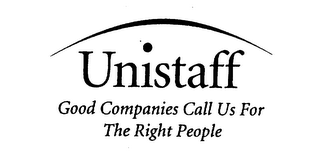 UNISTAFF GOOD COMPANIES CALL US FOR THE RIGHT PEOPLE logo