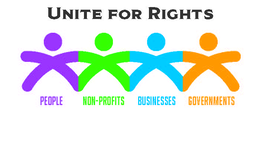 UNITE FOR RIGHTS PEOPLE NON-PROFITS BUSINESSES GOVERNMENTS logo