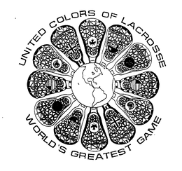 UNITED COLORS OF LACROSSE WORLD'S GREATEST GAME logo