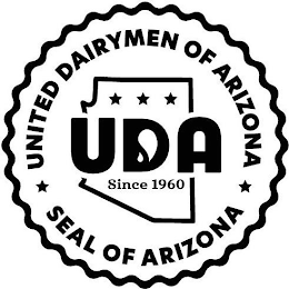 UNITED DAIRYMEN OF ARIZONA UDA SINCE 1960 SEAL OF ARIZONA logo