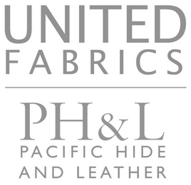 UNITED FABRICS PH&L PACIFIC HIDE AND LEATHER logo