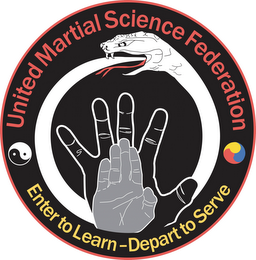 UNITED MARTIAL SCIENCE FEDERATION ENTER TO LEARN-DEPART TO SERVE logo