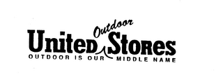 UNITED OUTDOOR STORES OUTDOOR IS OUR MIDDLE NAME logo