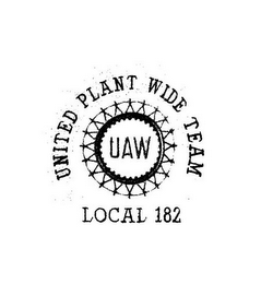 UNITED PLANT WIDE TEAM LOCAL 182 UAW logo