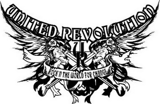 UNITED REVOLUTION U R  ROCK'N THE WORLD FOR CHANGE logo