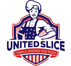 UNITED SLICE FAMILY, FRIENDS AND PIZZA logo