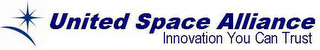 UNITED SPACE ALLIANCE INNOVATION YOU CAN TRUST logo
