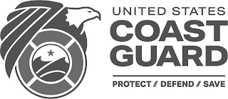 UNITED STATES COAST GUARD PROTECT / DEFEND / SAVE logo