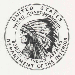 UNITED STATES DEPARTMENT OF THE INTERIOR BUREAU OF INDIAN AFFAIRS INDIAN CRAFTSMANSHIP logo
