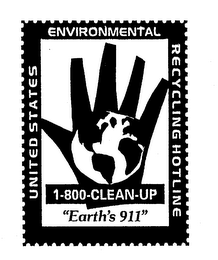 UNITED STATES ENVIRONMENTAL RECYCLING HOTLINE 1-800-CLEAN-UP "EARTH'S 911" logo