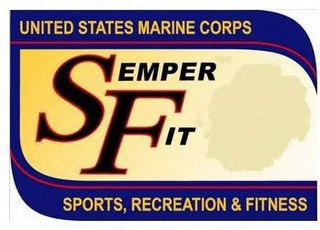 UNITED STATES MARINE CORPS SEMPER FIT SPORTS, RECREATION & FITNESS logo