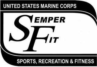 UNITED STATES MARINE CORPS SEMPER FIT SPORTS, RECREATION & FITNESS logo
