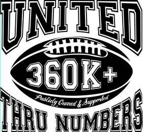 UNITED THRU NUMBERS 360K+ PUBLICLY OWNED AND SUPPORTED logo