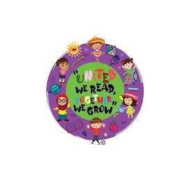 "UNITED WE READ, TOGETHER WE GROW" logo