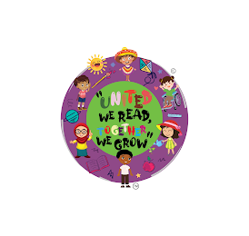 "UNITED WE READ, TOGETHER WE GROW" logo