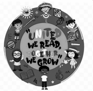 "UNITED WE READ, TOGETHER WE GROW" logo