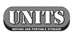 UNITS MOVING AND PORTABLE STORAGE logo