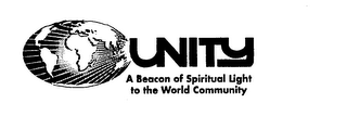 UNITY A BEACON OF SPIRITUAL LIGHT TO THE WORLD COMMUNITY logo