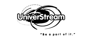 UNIVER STREAM "BE A PART OF IT." logo