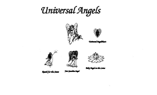 UNIVERSAL ANGELS UNIVERSAL ANGEL HEART REACH FOR THE STARS YOUR GUARDIAN ANGEL BABY ANGEL ON THE LOTUS logo