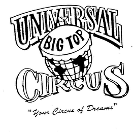 UNIVERSAL BIG TOP CIRCUS "YOUR CIRCUS OF DREAMS" logo