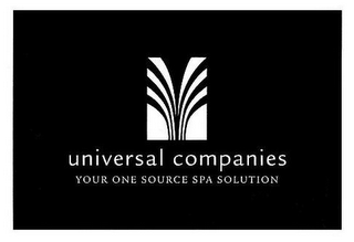 UNIVERSAL COMPANIES YOUR ONE SOURCE SPA SOLUTION logo
